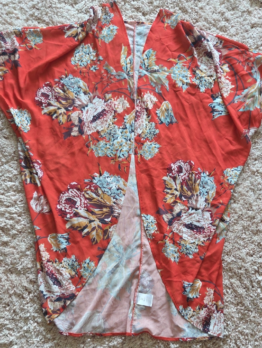 Floral Open-Front Kimono / swim cover